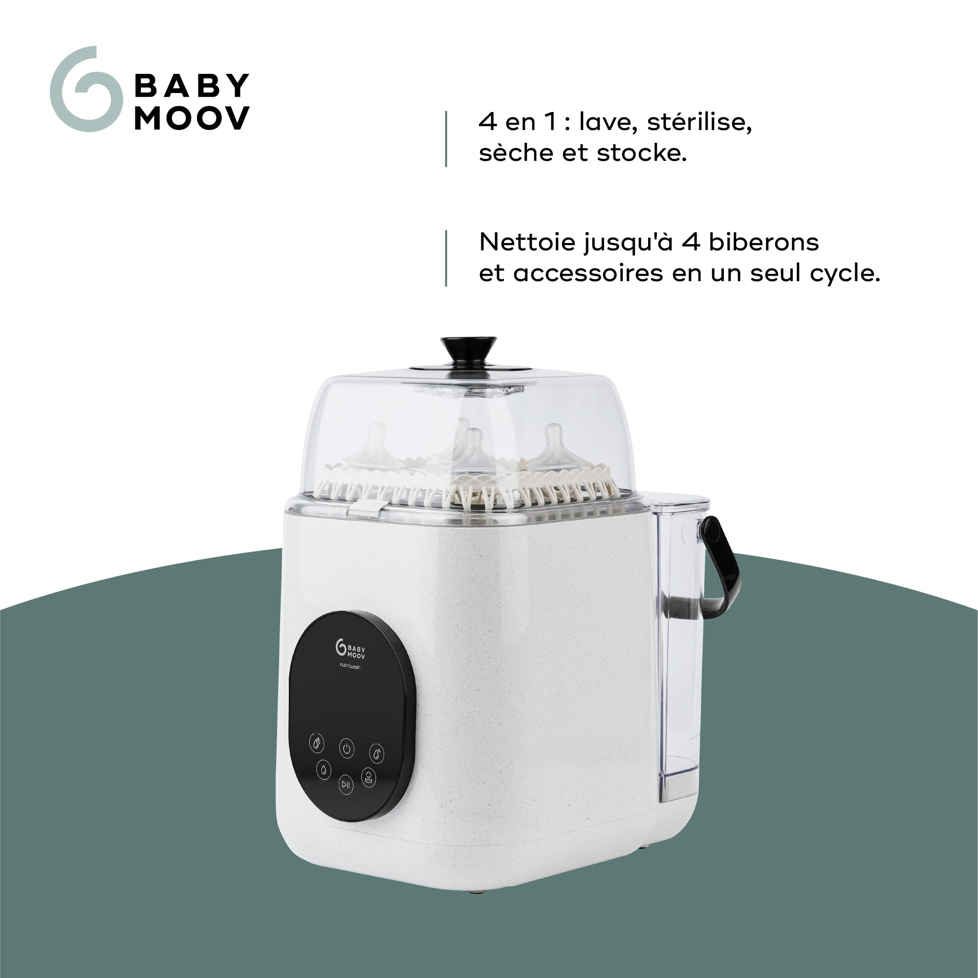 Babymoov Nutribaby / Duo Meal NutriWash lave-biberon électrique 4-en-1 beige