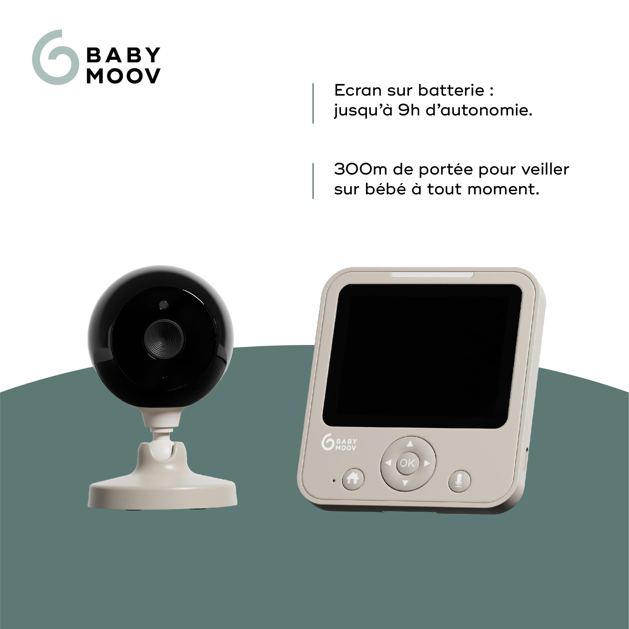 Babymoov YOO Start babyphone vidéo 300 m avec vision nocturne