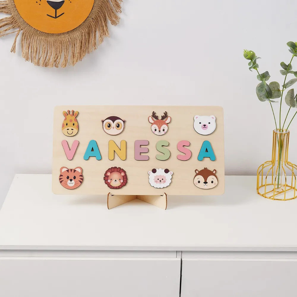Baby-Crea Puzzle bébé en bois personnalisé Puzzle Animaux de la Forêt