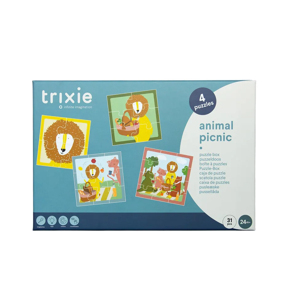 Trixie Baby Pique-nique des animaux boîte à puzzles 4 puzzles