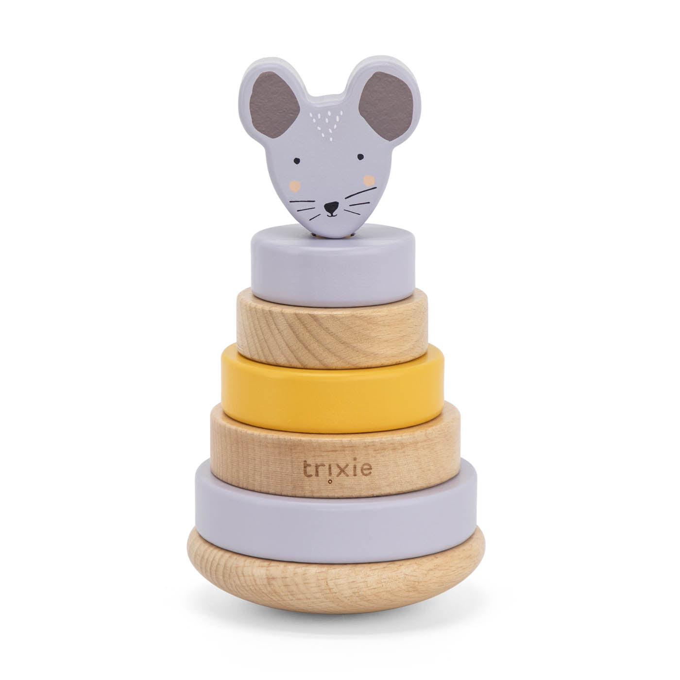 Trixie Baby Jouets à empiler Tour à empiler en bois Mrs. Mouse FSC