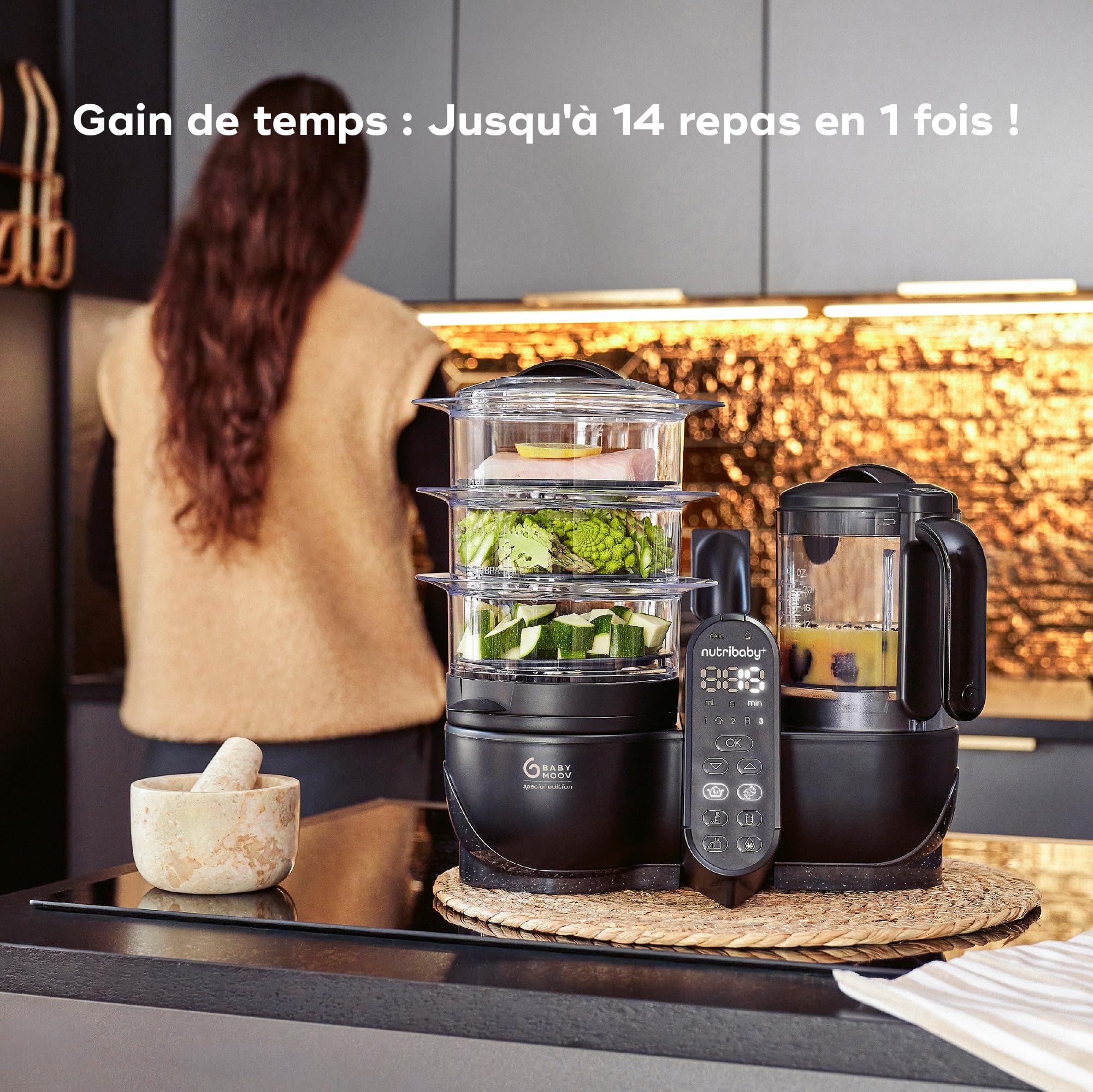 Babymoov Nutribaby(+) XL robot cuiseur bébé 2,9 L noir vapeur