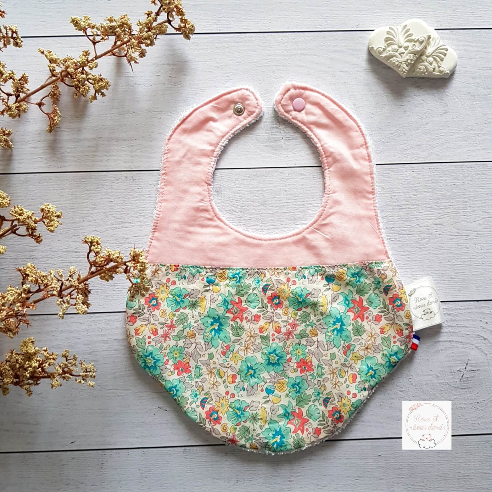 Rose et rêves dorés Bavoirs Bavoir doux animaux de la forêt bavoir bébé absorbant