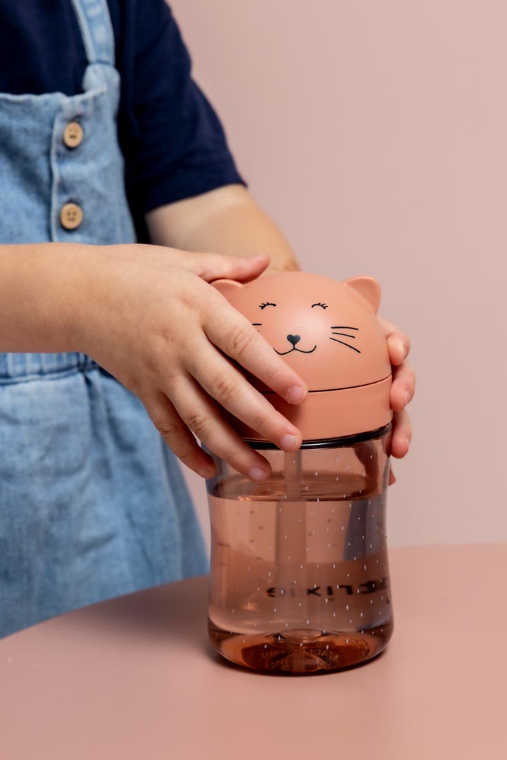 Trixie Baby Tasses et gobelets Gobelet avec paille Mrs. Cat anti-fuite