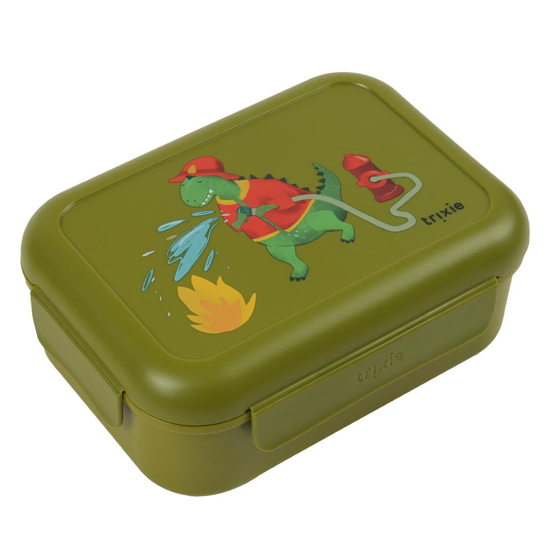 Trixie Baby Boîtes repas Boîte repas Fireman Mr. Dino avec clips étanche