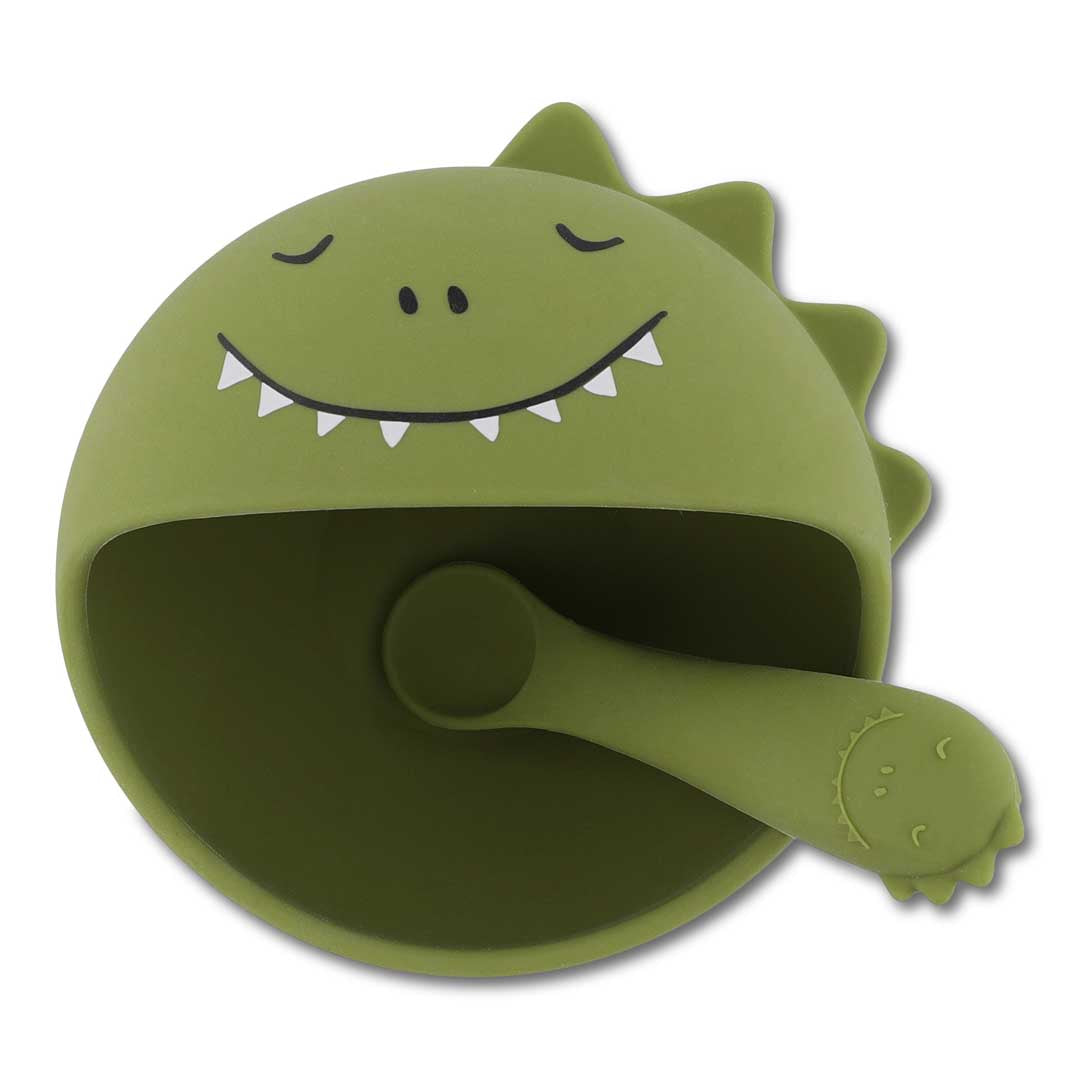 Trixie Baby Sets de repas Premier set repas bébé Mr. Dino en silicone
