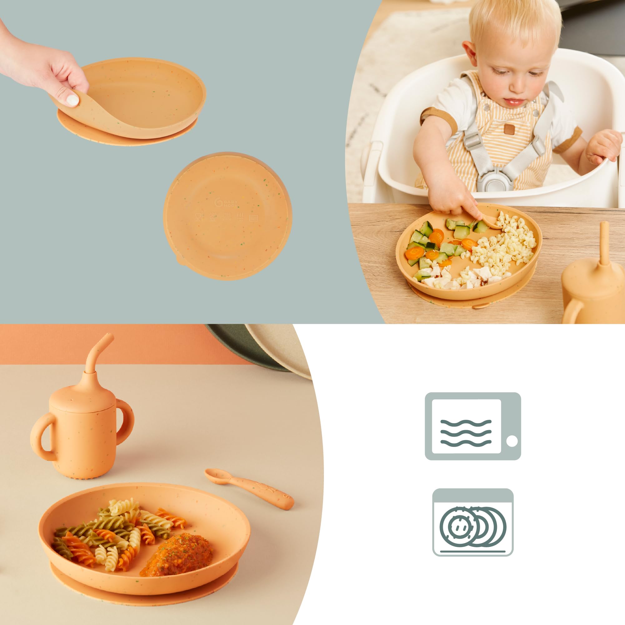 Babymoov Comme Un Grand coffret repas bébé beige terracotta silicone