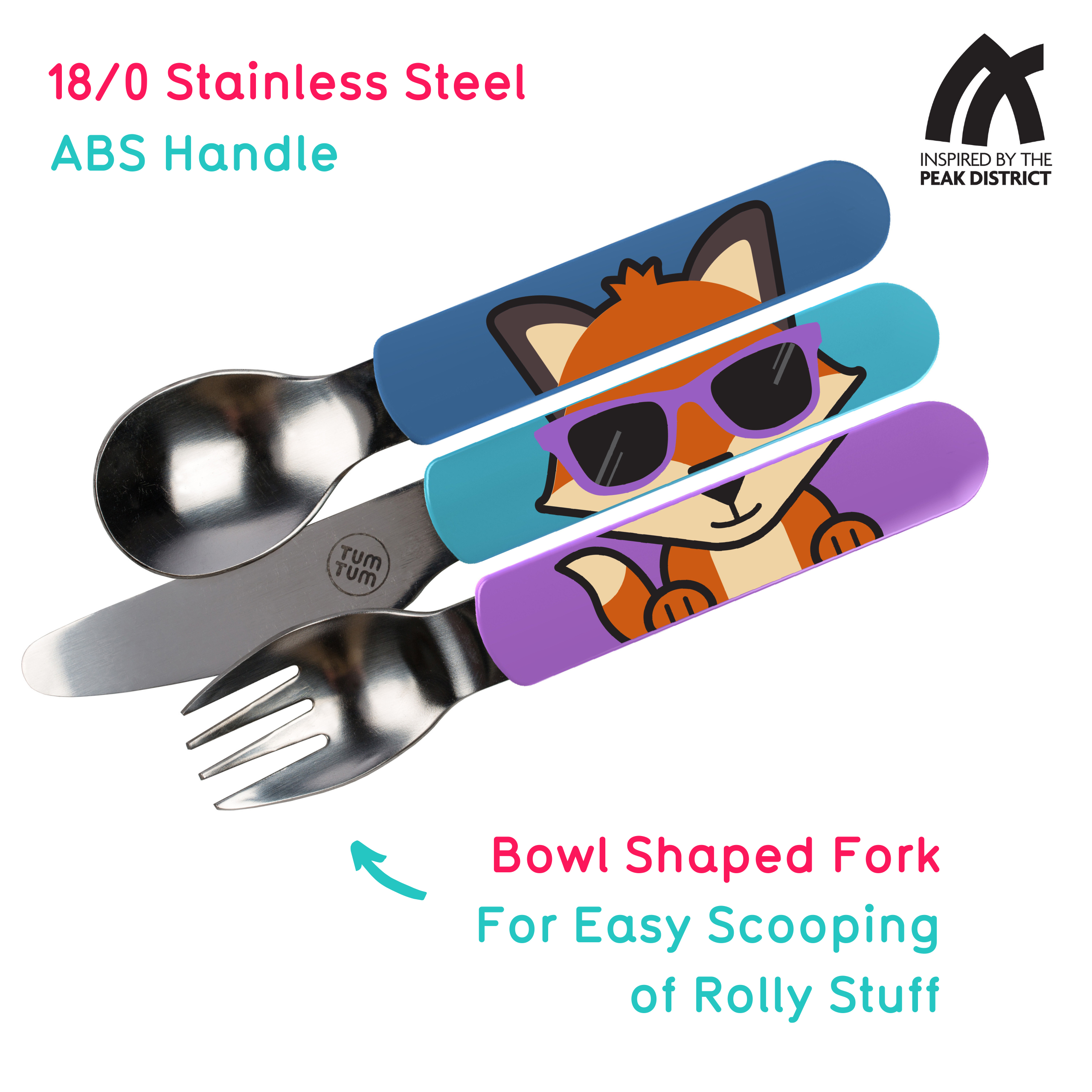 Tum Tum Cutlery Felicity Fox couverts enfant avec étui