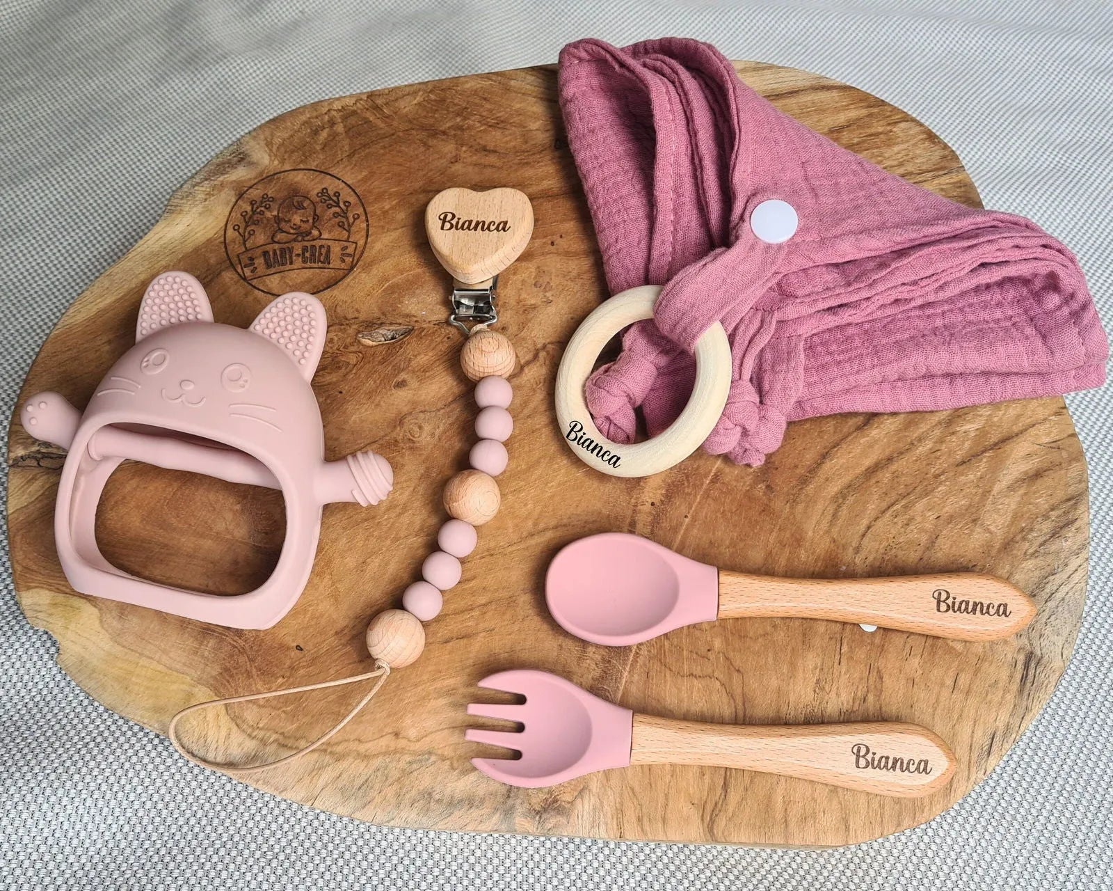 Baby-Crea Coffret naissance personnalisé Coffret Cadeau de Naissance pour Bébé bleu marine