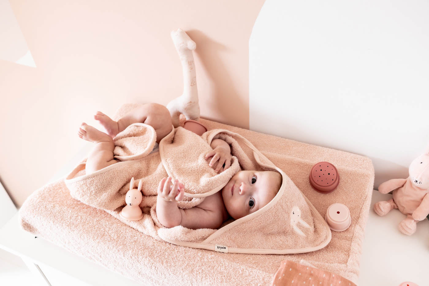 Trixie Baby Capes de bain Cape de bain 75x75cm Aura Rabbit, après-bain