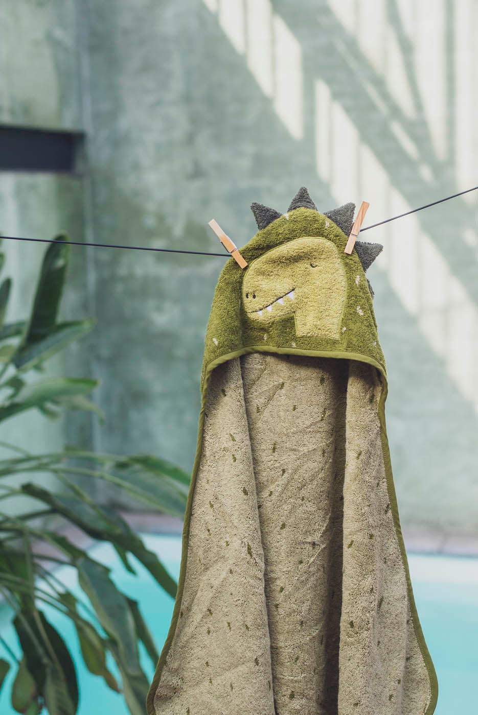 Trixie Baby Capes de bain Cape de bain Mr. Dino 70 x 130 cm coton bio