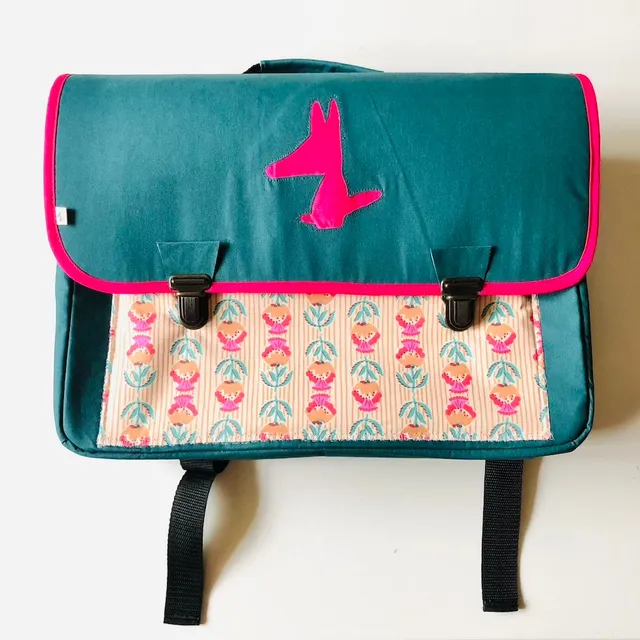 PIOLOU Le Cartable Primaire cartable vert motifs fleurs 35 x 25 x 14 cm léger