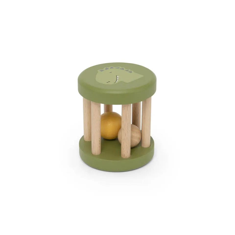 Trixie Baby Premiers jouets Mr. Dino hochet roulant en bois