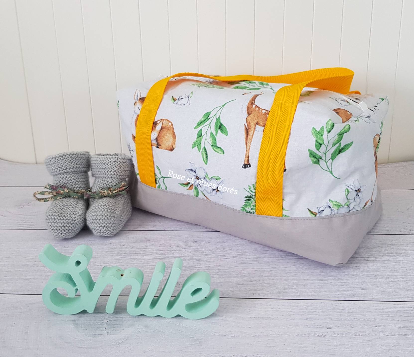 Rose et rêves dorés Créations sur-mesure Sac Guimauve commande sur-mesure 2 tailles bébé