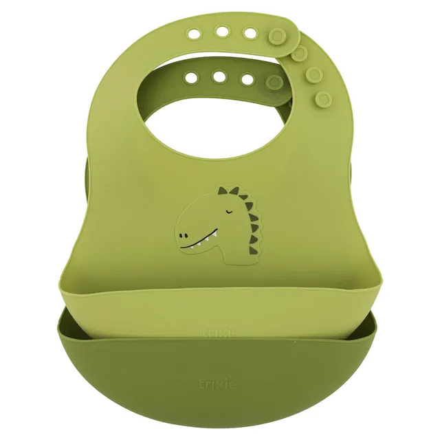 Trixie Baby Bavoir silicone Mr. Dino 2 pièces alimentaire