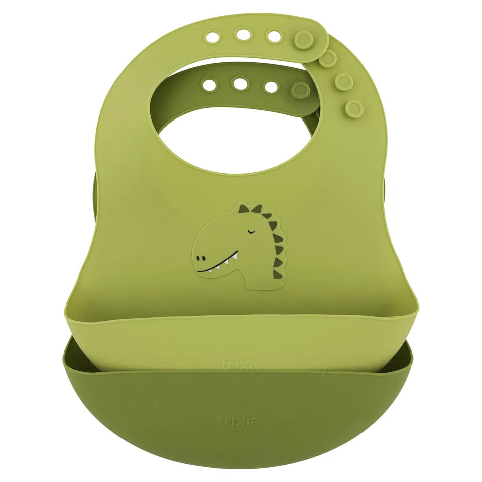 Trixie Baby Bavoir silicone Mr. Dino 2 pièces alimentaire