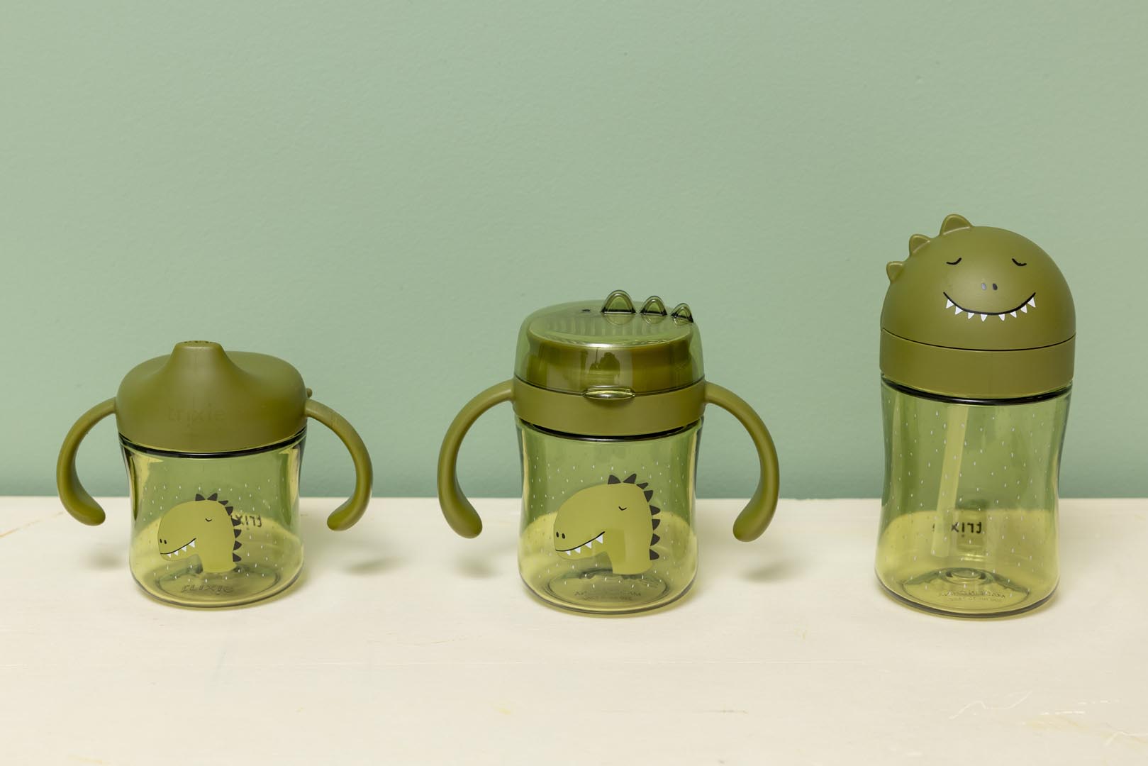 Trixie Baby Tasses et gobelets Mr. Dino gobelet avec paille anti-fuite