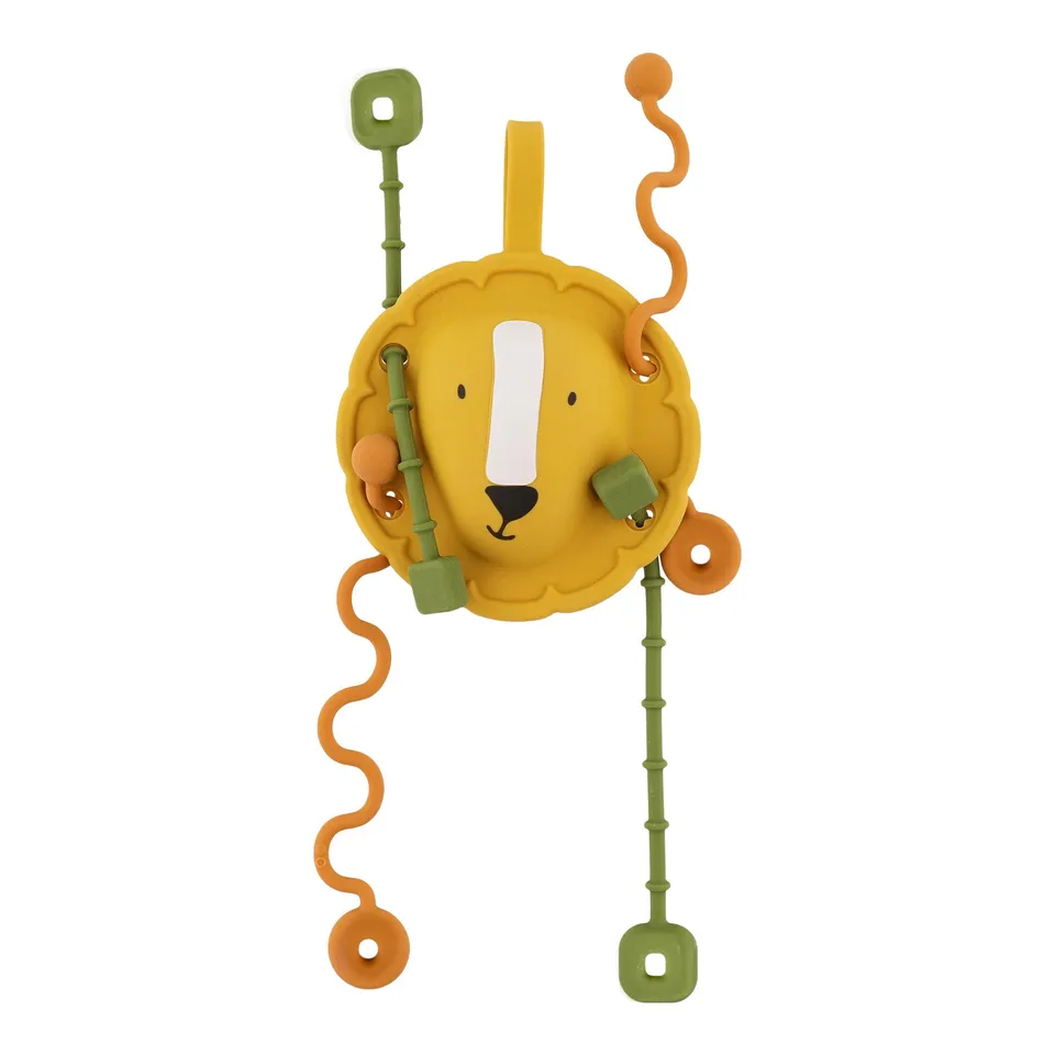Trixie Baby Jouets sensoriels Jouet sensoriel à tirer en silicone Mr. Lion dentition