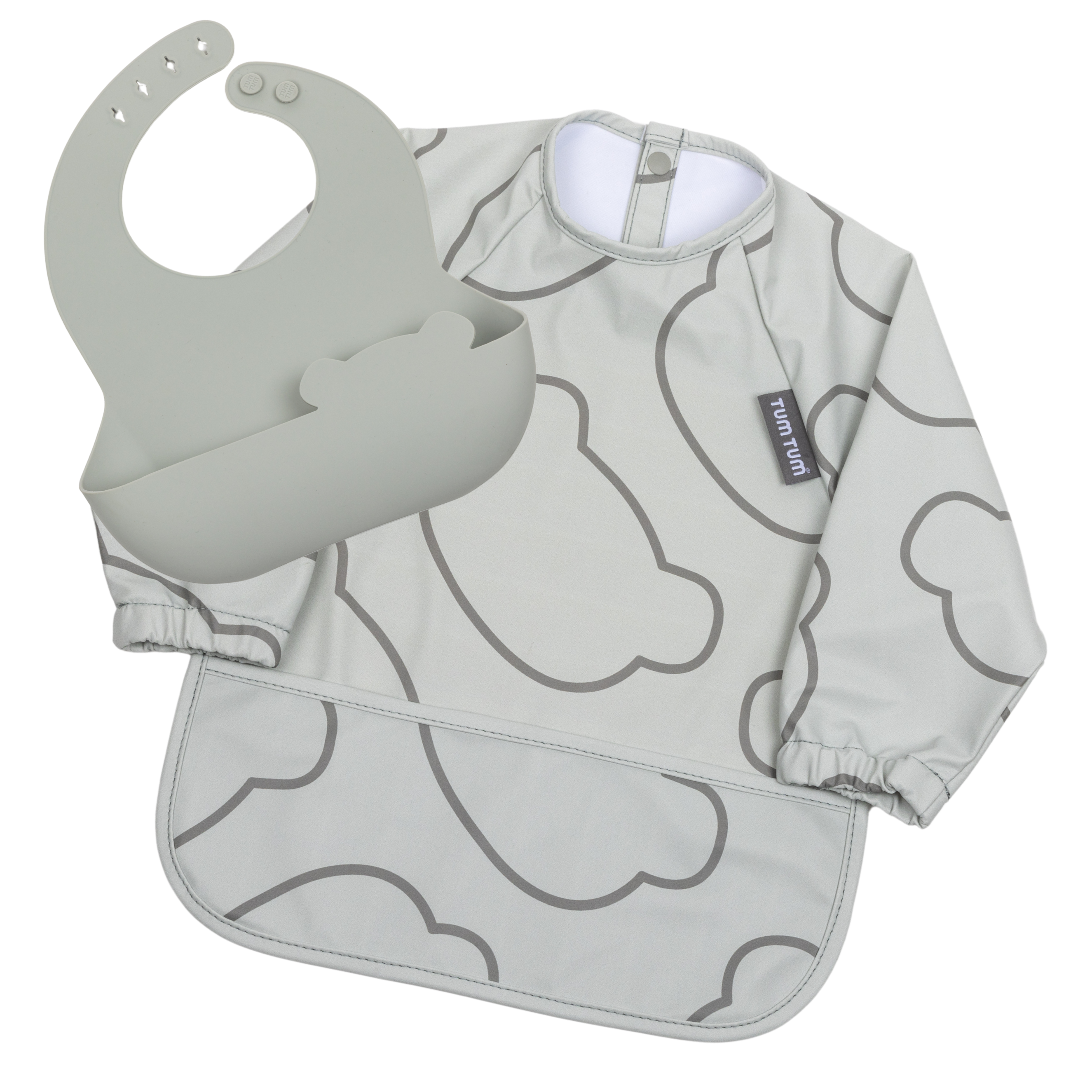 Tum Tum Bibs Double Up Bibs Set bavoirs gris 2 pièces