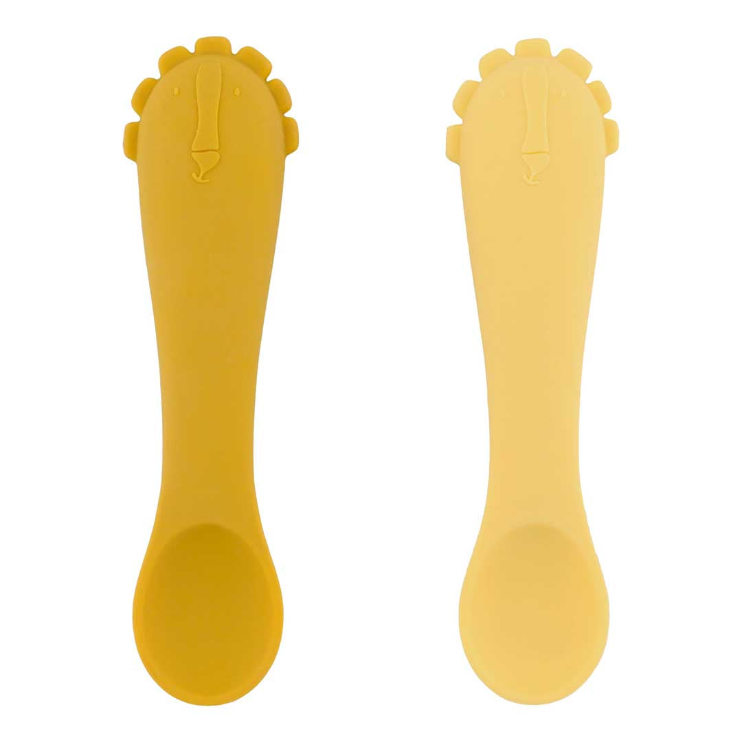 Trixie Baby Couverts Premières cuillères pour bébé 2-pack Mr. Lion silicone