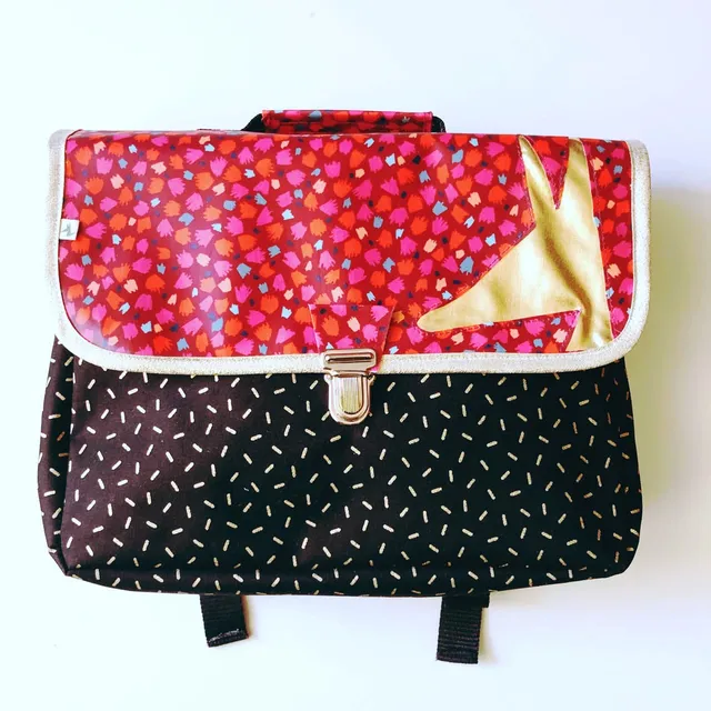 PIOLOU Le Cartable Maternelle cartable noir doré rose imperméable
