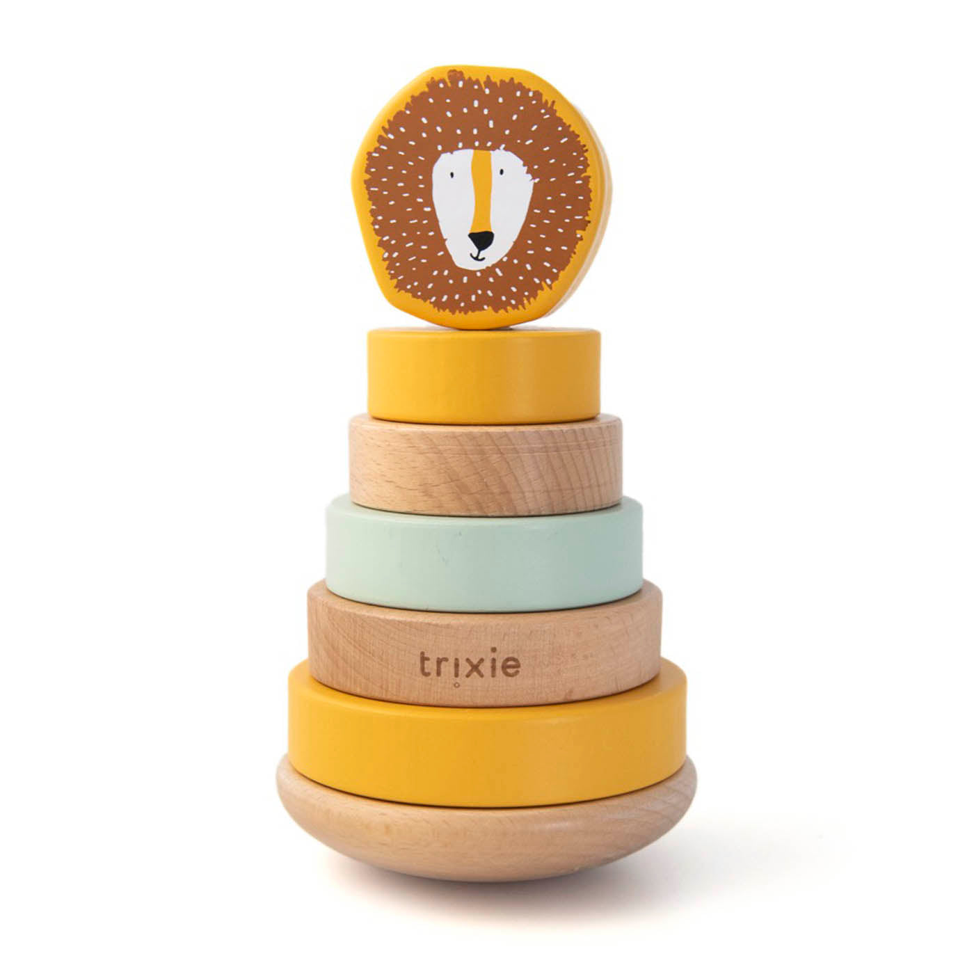 Trixie Baby Jouets à empiler tour à empiler en bois Mr. Lion FSC