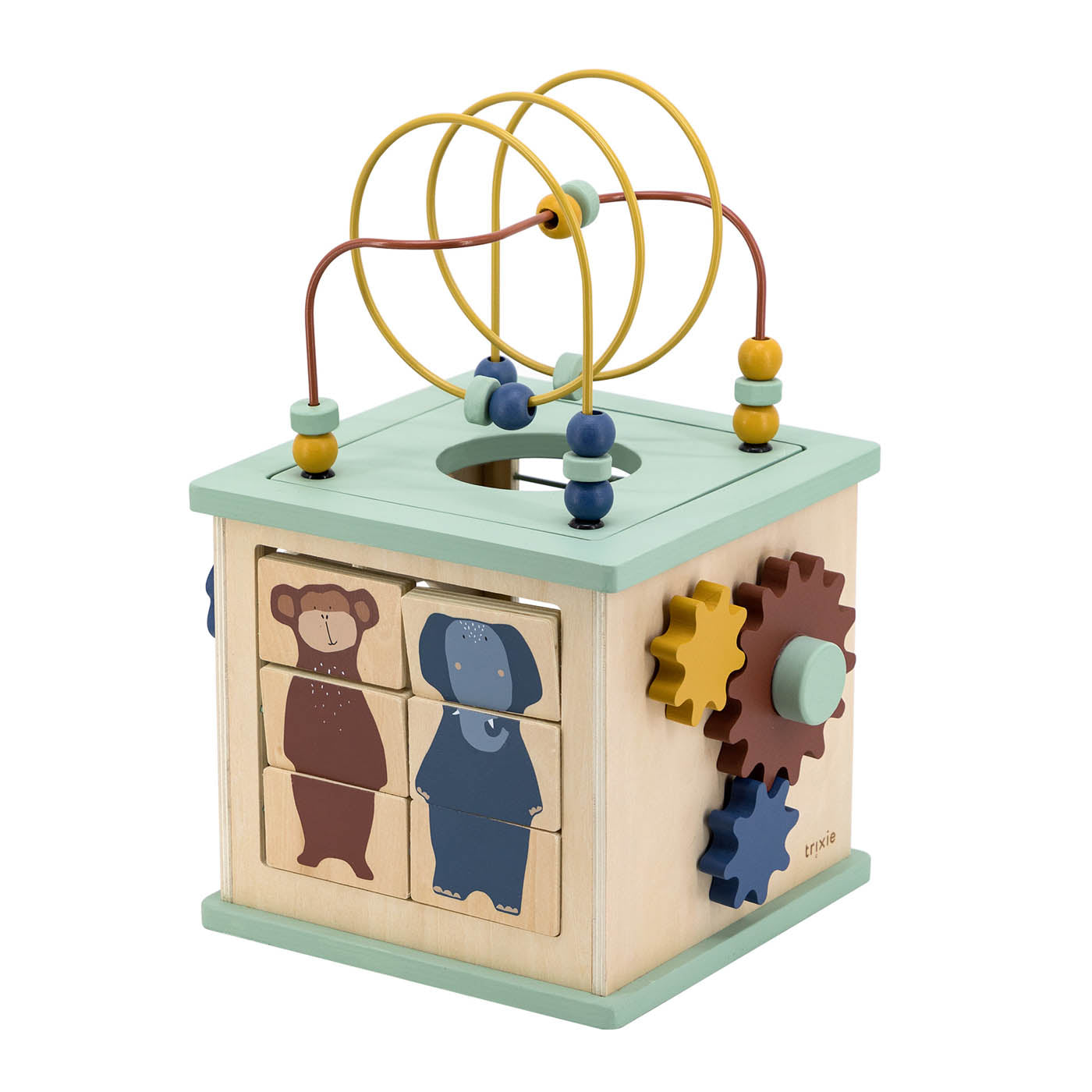 Trixie Baby Jouets d'activités cube d'activités 5-en-1 en bois FSC