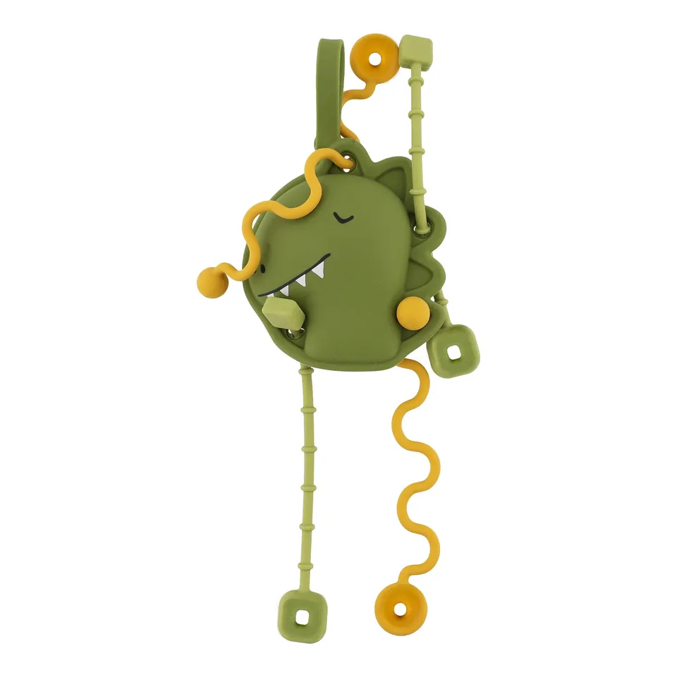 Trixie Baby Jouets sensoriels Jouet à tirer Mr. Dino silicone dentition