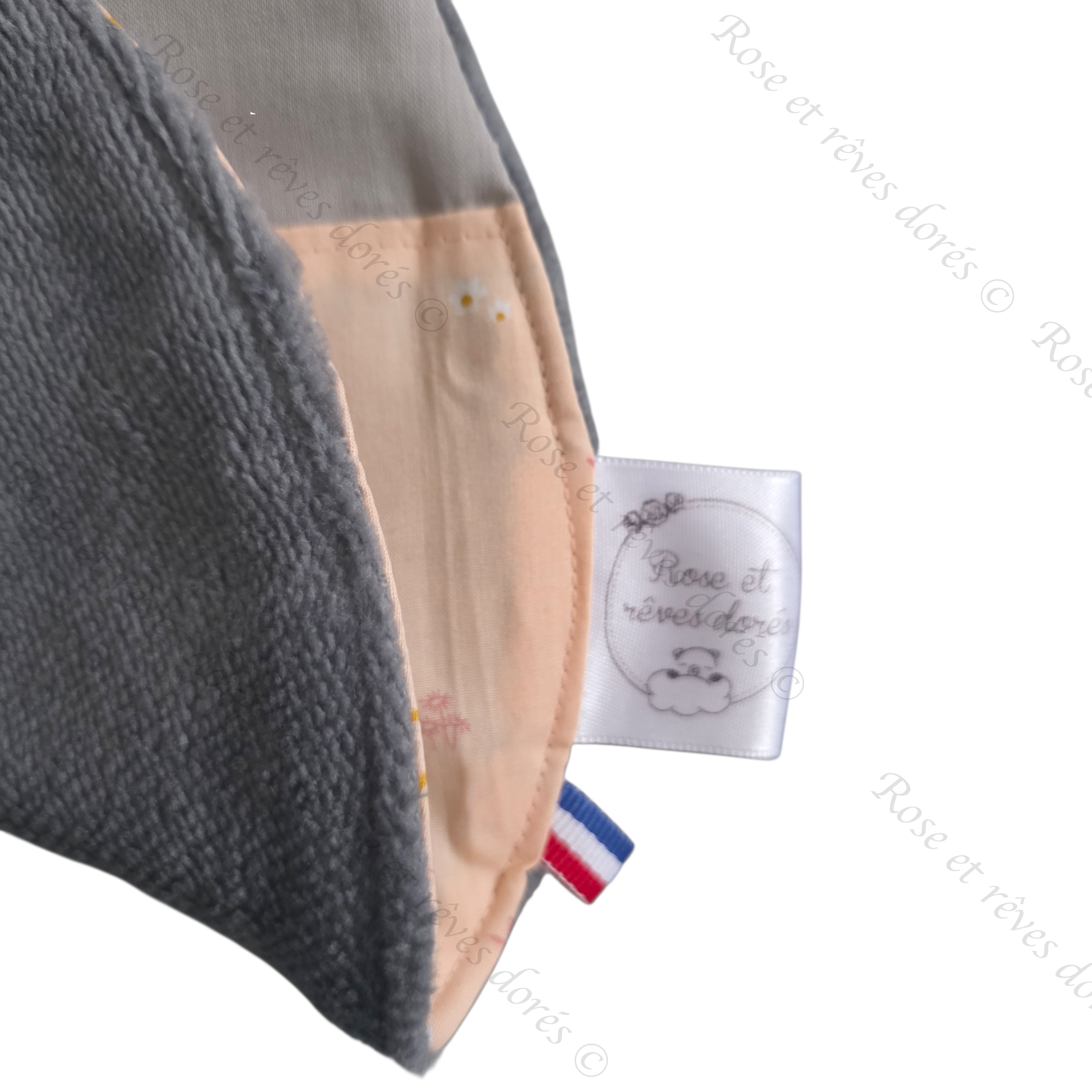 Rose et rêves dorés Bavoirs Bavoir petites oies repas bébé absorbant