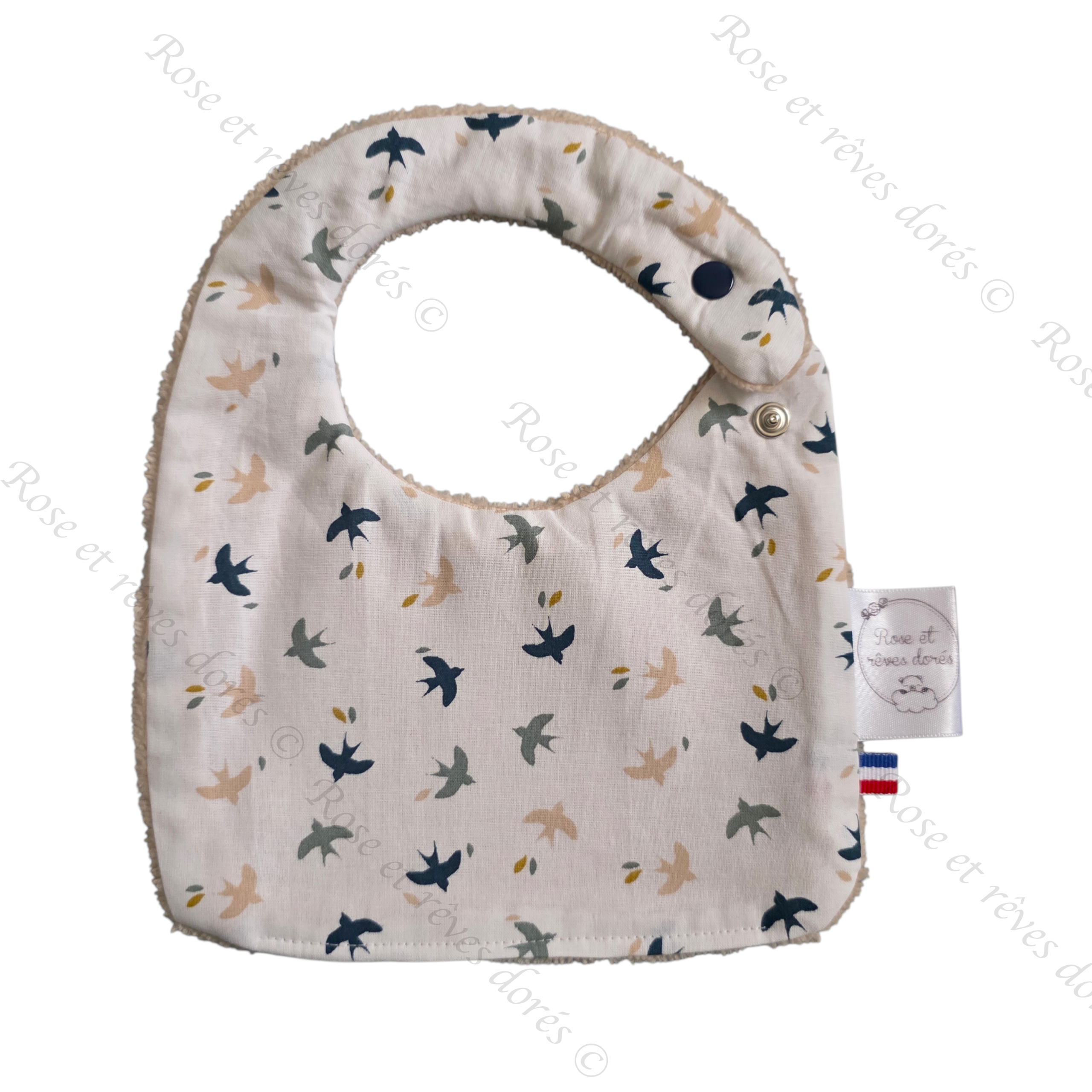 Rose et rêves dorés Bavoirs petites hirondelles bavoir bébé absorbant