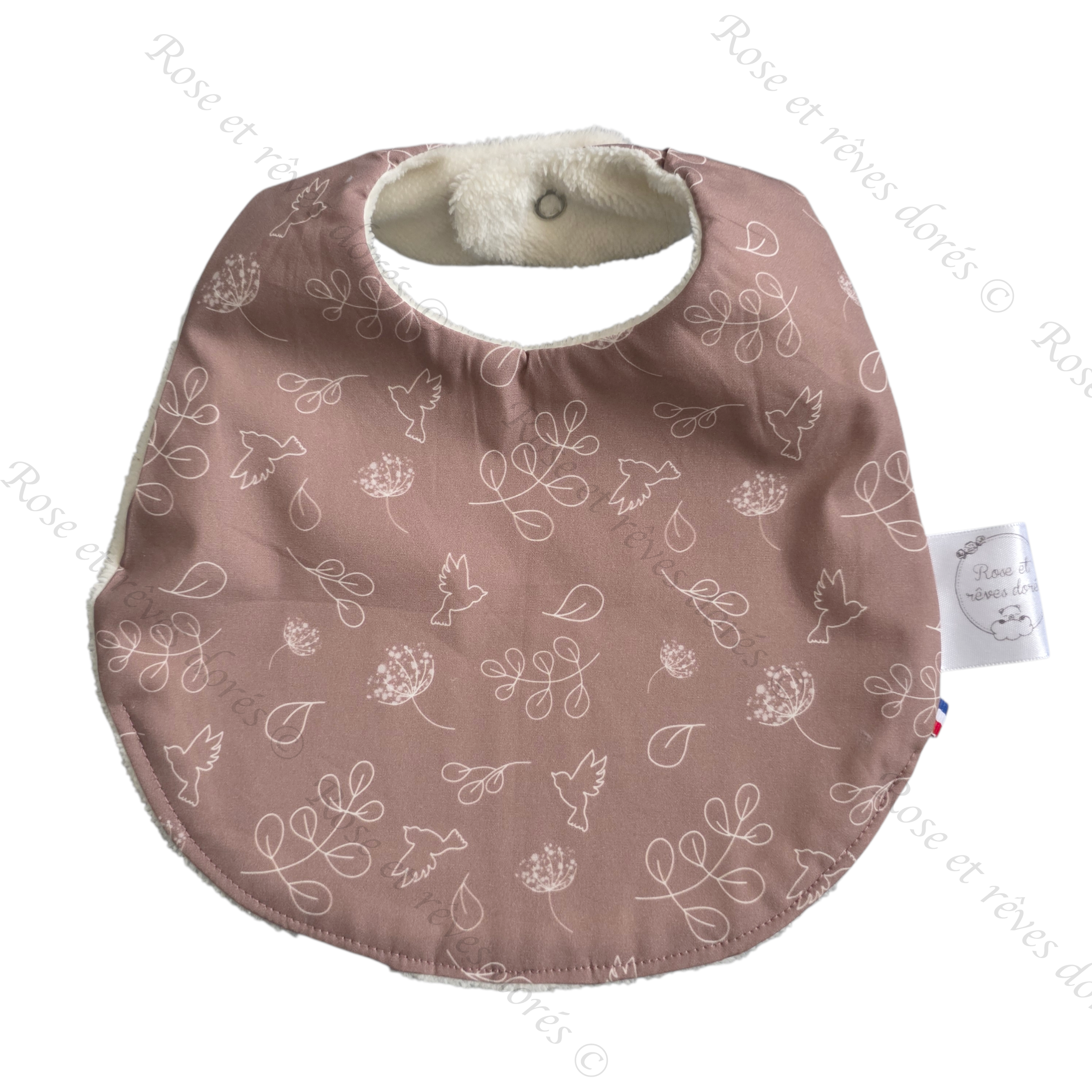 Rose et rêves dorés Bavoirs Bavoir Louise – Intemporels exclusifs en éponge de bambou