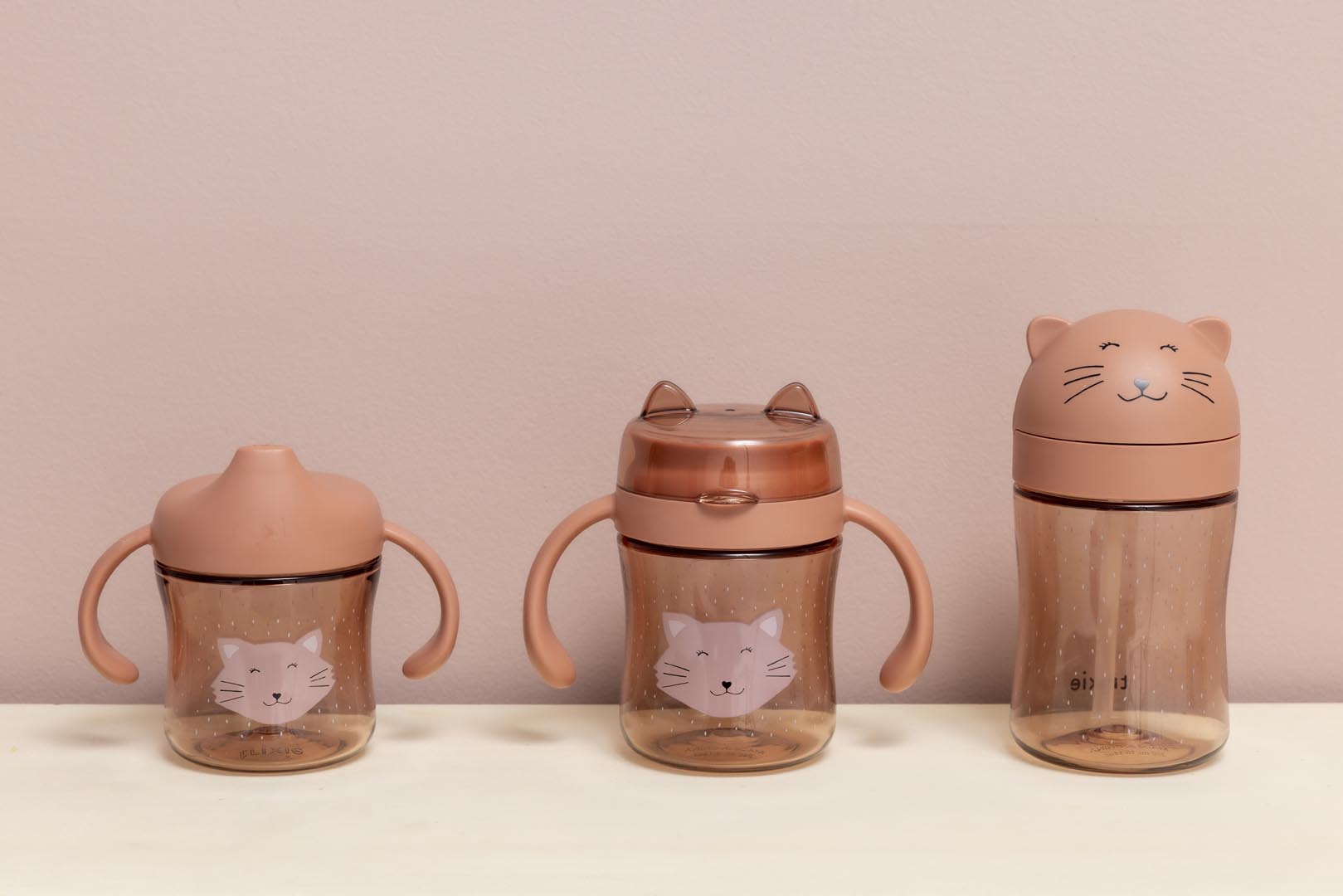 Trixie Baby Tasses et gobelets Tasse d’apprentissage avec poignées Mrs. Cat anti-fuite