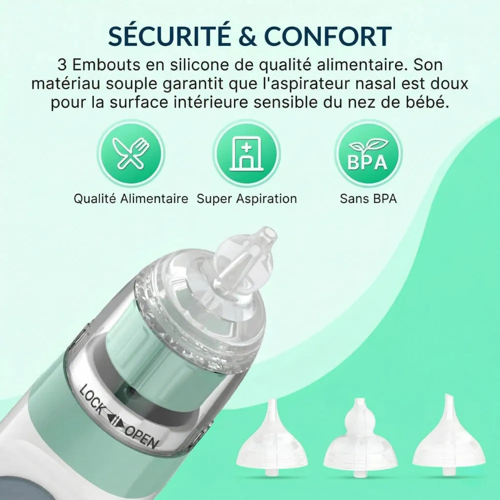 Baby-Crea Mouche Bébé Électrique mouche bébé aspiration douce rechargeable USB
