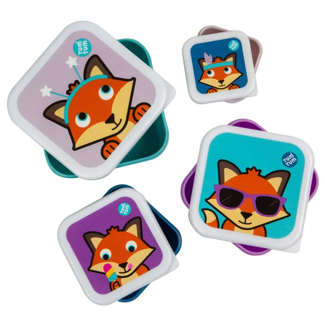 Tum Tum Lunch Boxes Felicity Fox boîtes à goûter enfant lot de 4