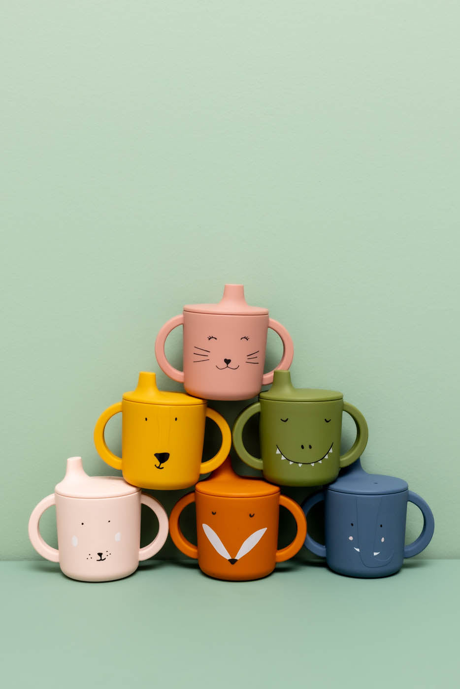 Trixie Baby Tasses et gobelets Tasse d’apprentissage en silicone Mrs. Cat