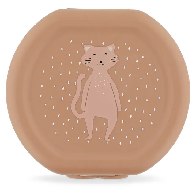 Trixie Baby Boîtes à goûter à clip Mrs. Cat, lot de 2, lavables au lave-vaisselle