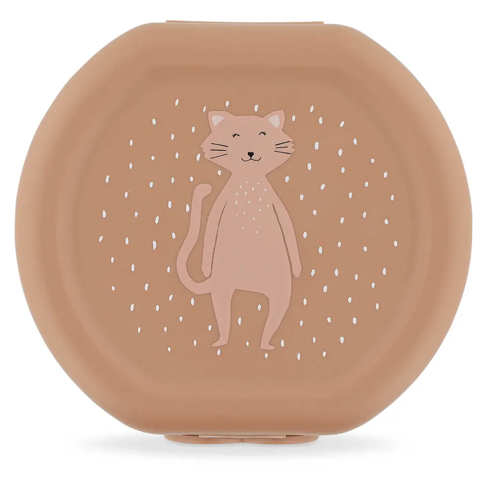 Trixie Baby Boîtes à goûter à clip Mrs. Cat, lot de 2, lavables au lave-vaisselle