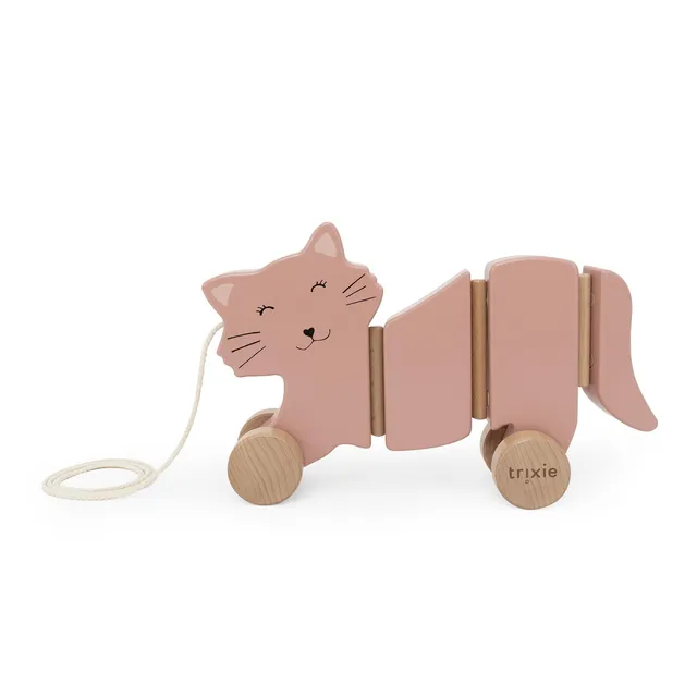 Trixie Baby Jouets à pousser et à tirer Mrs. Cat jouet à tirer en bois FSC