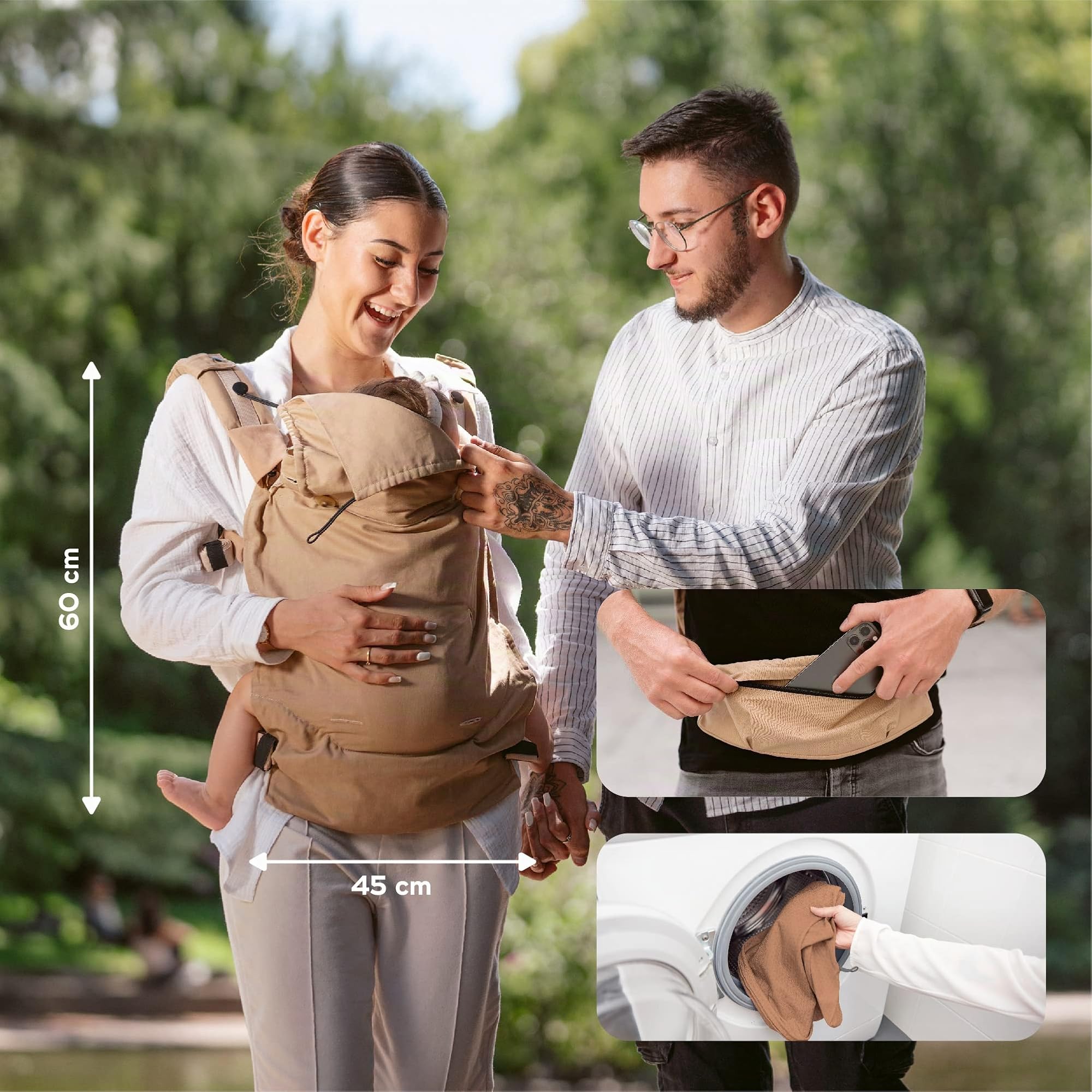 Babymoov Moov & Boost porte-bébé beige évolutif et réhausseur