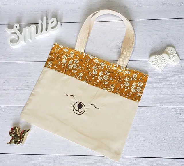 Rose et rêves dorés Sacs divers P’tit tote bag Douceur d’automne sac enfant réversible