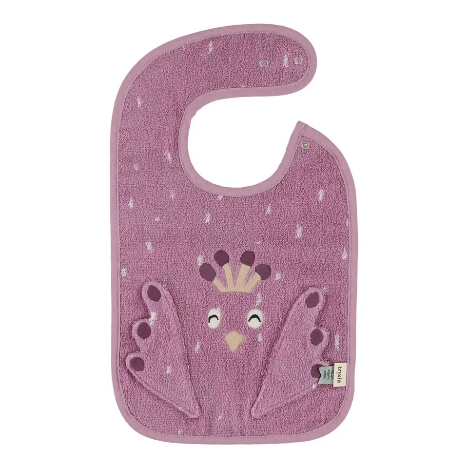 Trixie Baby Bavoirs Mrs. Peacock bavoir en coton bio