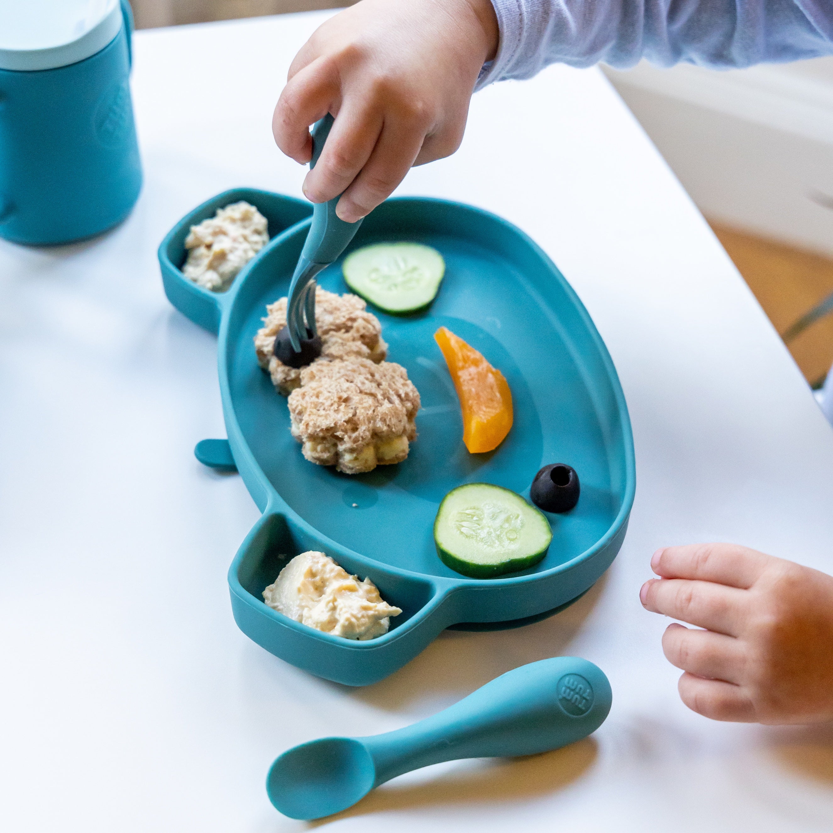 Tum Tum Cutlery Baby Cutlery Set with Travel Case couverts bébé bleu