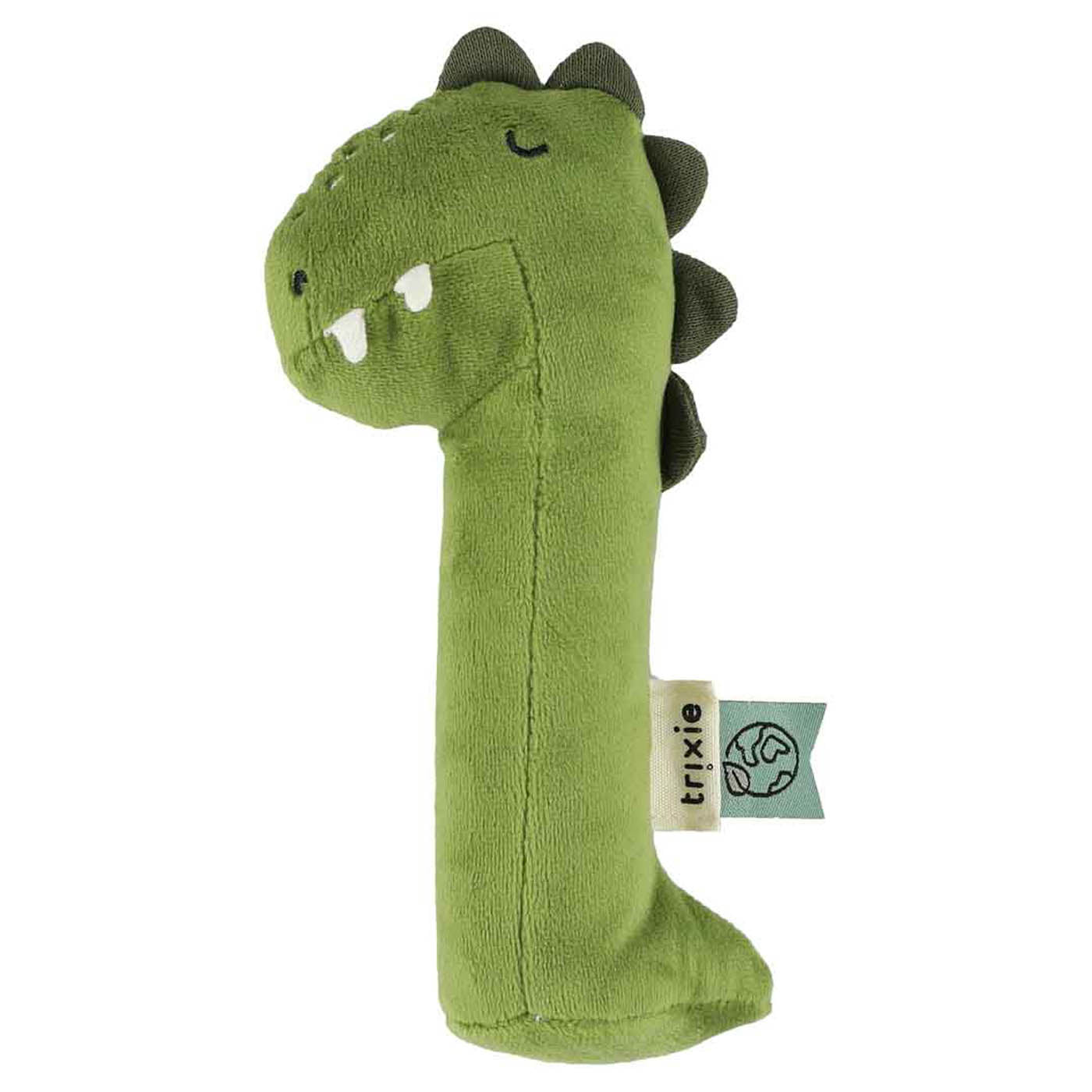 Trixie Baby Premiers jouets Mr. Dino hochet allongé qui couine