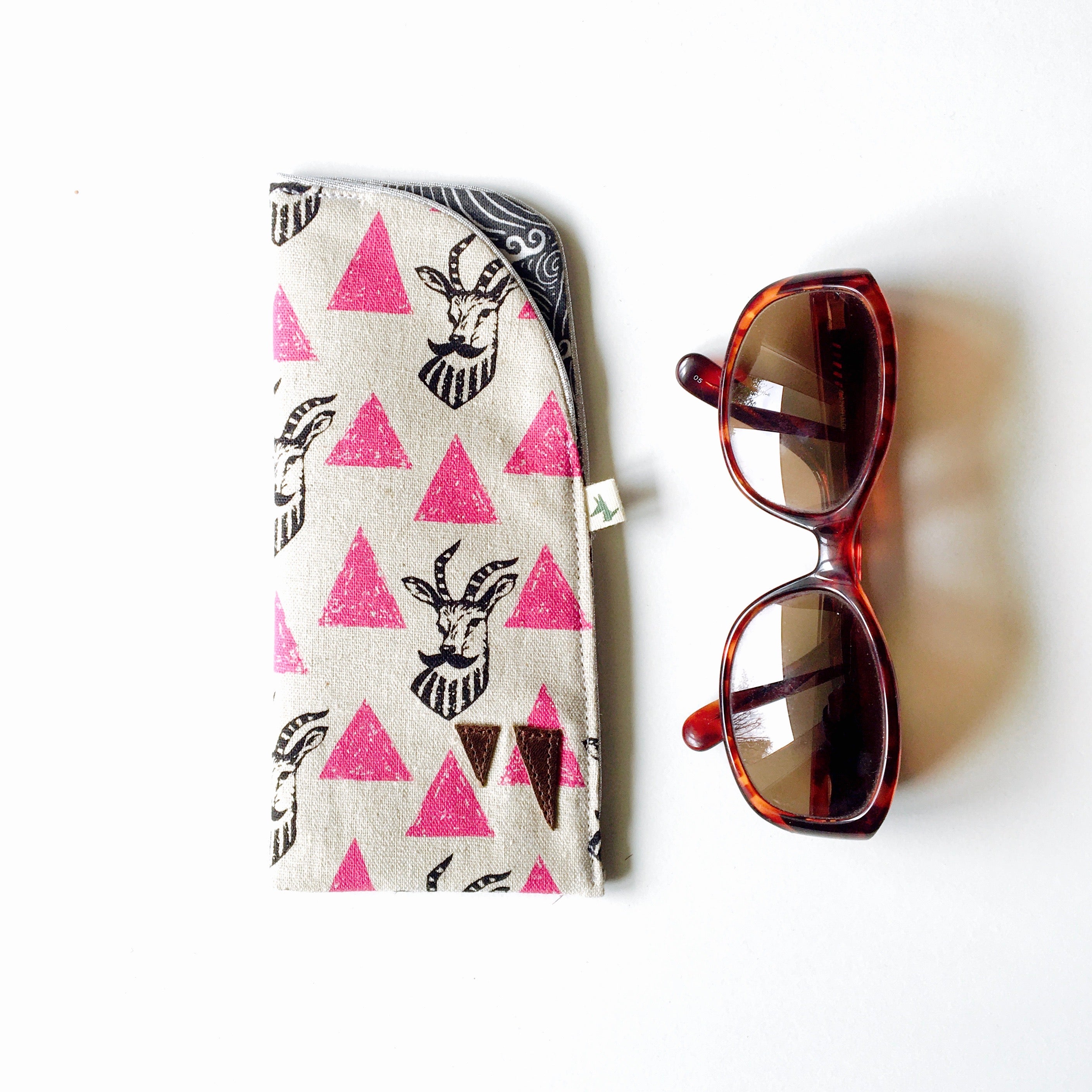 PIOLOU L'etui à Lunettes étui à lunettes noir argenté coton