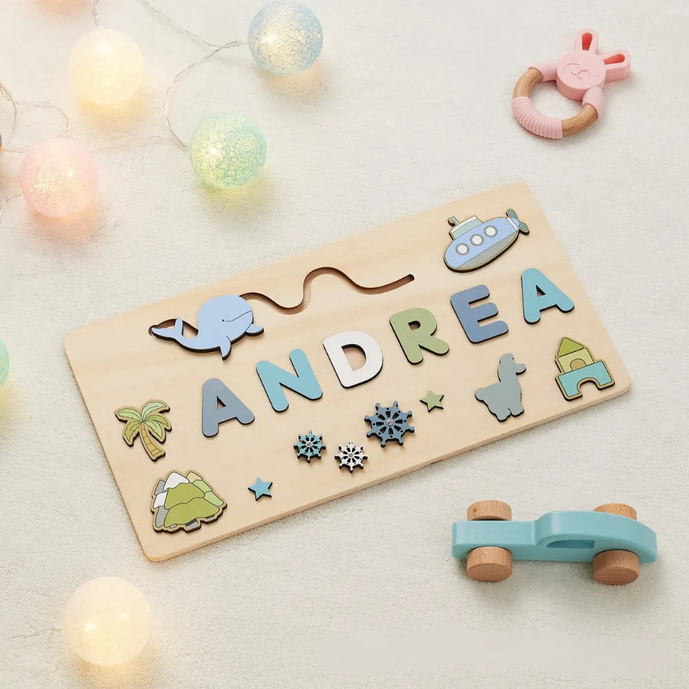 Baby-Crea Puzzle bébé en bois personnalisé Puzzle Bébé 1 An