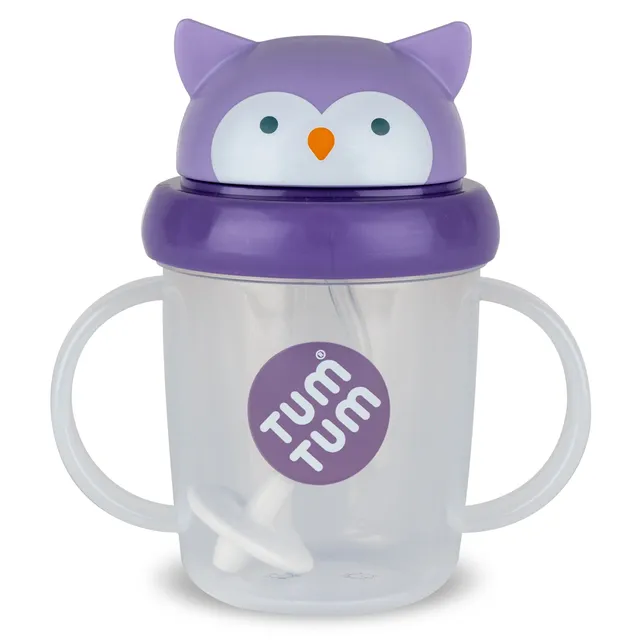 Tum Tum Cups Tippy Up Sippy Cup Series 3 tasse 200 ml Olivia Owl à paille lestée