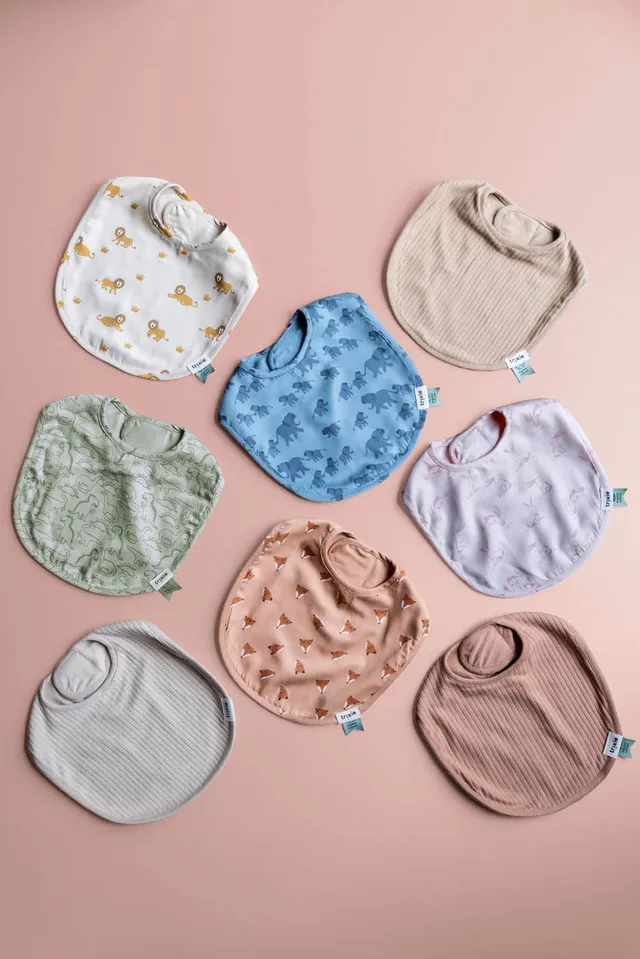 Trixie Baby Bavoirs Rosy Rabbit bavoir nouveau-né 2 pièces absorbants