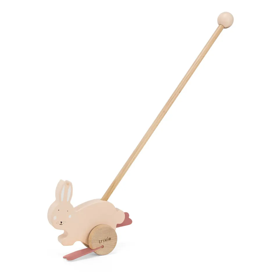 Trixie Baby Jouets à pousser et à tirer Jouet à pousser Mrs. Rabbit en bois