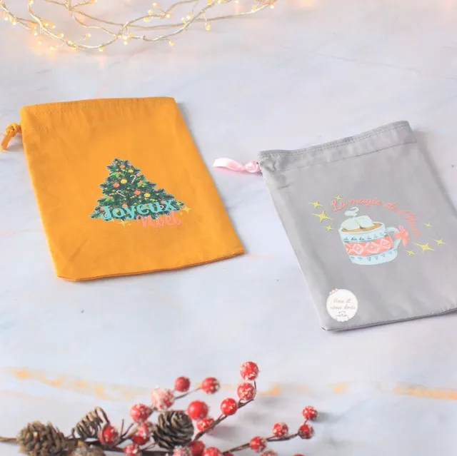 Rose et rêves dorés Noël Écrin Magique mini pochon cadeau doublé
