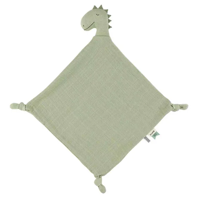 Trixie Baby Premiers jouets Doudou Bliss Sage Mr. Dino mousseline